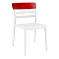 33 White and Red Transparent Outdoor Patio Dining Chair