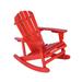 Adirondack Rocking Chair Solid Wood Chairs Finish Outdoor Furniture for Patio Backyard Garden - Red 16839