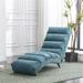 Unbranded Linen Recliner Armless Chaise Lounge With Massage Blue