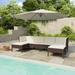 Buyweek 6 Piece Patio Lounge Set with Cushions Poly Rattan Brown