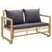 Buyweek Patio Bench with Cushions 45.3 Bamboo