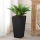 Luxenhome Tall Planters For Indoor Plants Tapered Black Planters For Outdoor Plants 19 Plant Pots Outdoor/Indoor Large Flower Planter Pot Rectangular Planter Garden Pots Macetas Para Plantas