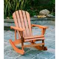 Adirondack Rocking Chair Solid Wood Chairs Finish Outdoor Furniture for Patio Backyard Garden - Walnut Brown 16835