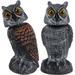 2 Pack Fake Owl Decoys to Scare Birds Away from Gardens and Patios Rotating Head Owl Bird Deterrents Nature Enemy Scarecrow Plastic Owl Statues Pest Repellent Pigeon Deterrent