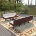 Buyweek 8 Piece Patio Lounge Set with Cushions Poly Rattan Brown