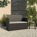 Buyweek Patio Bench with Cushions Black 41.3 Poly Rattan