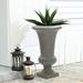 Luxenhome 22 Fiber Stone Tall Urn Planter For Outdoor Plants Gray Large Flower Pots For Front Porch Indoor Outdoor Use In Patio Living Room Garden Courtyard