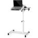 mobile laptop desk 75Â° tiltable height adjustable rolling laptop sofa bed side table couch computer desk stand with wheels for home office classroom white