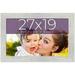 27X19 Frame Barnwood White Solid Wood Picture Frame Width 1.5 Inches | Interior Frame Depth 0.5 Inches | Whitewashed Board Distressed Photo Frame Complete With UV Acrylic Foam Board Backing & Hanging
