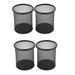 Hemoton 4pcs Round Wire Pen Holder Metal Pencil Holder Stury Brush Pot for Students Office Workers(Black)
