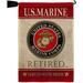 Marine Corps US Retired Burlap Garden Flag Set Mailbox Hanger Armed Forces USMC Semper Fi United State American Military Veteran Retire Official Small Gift Yard House Banner Double-Sided 13 X 18.5