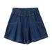 Quealent Checker Bike Shorts Solid Color Denim Shorts Flowy Skirted Shorts Butterfly Short Skirts Toddler Gymnastic Denim Girls Shorts Dark Blue 4-5 Years