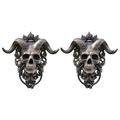 Horned Skull Hanging Door Knocker-Heavy Duty Gothic Doorknocker-Perfect Decorat