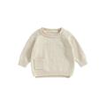 Unisex Newborn Baby Clothes Sweater Casual Warm Long Sleeve Knitted Pullovers with Pocket for Boy Girl