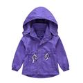 Kids Winter Coats Girls Winter With Pocket Hooded Zipper Windproof Outwear Girls Windbreaker Jackets Purple 130