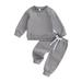 GXFC Baby Boys Fall Tracksuit Outfits Set Clothes 6M 1T 2T 3T Toddler Boys Long Sleeve Sweatshirt and Elastic Waistband Sweatpants 2 Piece Casual Autumn Clothing for Kids Boys