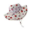 Thaisu Toddler Summer Bucket Hat Sun Protection Wide Brim Mesh Beach Hat Strawberry Print Fisherman Hat