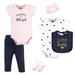 Hudson Baby Infant Girl Cotton Layette Set Girl Daddy Pink Navy 9-12 Months