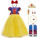 OBEEII Girls Snow White Costume Princess Dress + Cloak Outfit Set Cosplay Party Fancy Dress Up for Halloween Christmas Birthday Pageant Carnival Photography