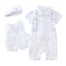 YDOJG Boy Clothes Outfit Set Toddler Sleeveless White Shirt Jumpsuit Vest Coats Child Kids Gentleman Set&Outfits For 6-9 Months