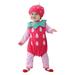 Toddler Kids Girls Outfits Baby Cute Strawberry Print Fancy Jumpsuit 3Pcs with Hat Sets Size 18-24M