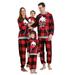 Family Matching Christmas Pyjamas Set Adult Kids Baby Bear Print Plaid Pullover Hoodie Sweatshirt and Casual Sweatpants
