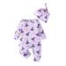 Thaisu Toddler Baby Girl Boy Fall Winter Rompers Infant Halloween Pumpkin Print Jumpsuits Bodysuit + Hat