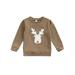 TOPGOD Christmas Kids Sweatshirt Long Sleeve Round Neck Elk Printed Tops Sweatshirt for Winter Spring Kids Clothing
