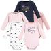 Hudson Baby Infant Girl Cotton Long-Sleeve Bodysuits Girl Mommy Pink Navy 5-Pack 6-9 Months