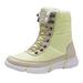 Snow Shoes For Womens Winter Warm Snow Boots Waterproof And Non Slip Lace Up Cotton Shoes Snow Boots White 40 Hxroolrp