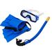 Children Diving Glasses Scuba Snorkeling Set Outdoor Snorkel Breathing Tube Silicone Swimming Flippers Underwater Diving Mask (Blue)