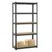 Heavy Duty Garage Shelving Unit 59 Inch 5 Tier Adjustable Height 386lbs Max Load Per Shelf Metal Frame Boltless Installation Multi-Use for Workshop Home Storage Organizer Utility Rack Black