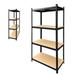 64in Storage Shelves 4-Tier Garage Metal Frame Shelving Unit Anti-Slip Feet Multi-Use Storage Rack for Home/Office/Dormitory/Garage Adjustable Height Bolt-Free Easy Installation Black