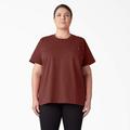 Dickies Women's Plus Heavyweight Short Sleeve Pocket T-Shirt - Fired Brick Size 2X (FSW450)