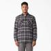 Dickies Men's Water Repellent Fleece-Lined Flannel Shirt Jacket - Charcoal/black Plaid Size L (TJ210)