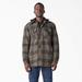 Dickies Men's Water Repellent Flannel Hooded Shirt Jacket - Moss/chocolate Ombre Plaid Size Lt (TJ211)