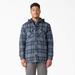 Dickies Men's Water Repellent Flannel Hooded Shirt Jacket - Navy Storm Ombre Plaid Size 2 (TJ211)