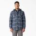 Dickies Men's Water Repellent Flannel Hooded Shirt Jacket - Navy Storm Ombre Plaid Size M (TJ211)
