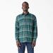 Dickies Men's Flex Long Sleeve Flannel Shirt - Forest Green/multi Plaid Size L (WL650)