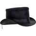 Men s Black Leather Top Hat Costume Top Hat