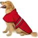 Waterproof Dog Rain Jacket Dog Rain Coat Waterproof Reflective Dog Raincoat- Adjustable Pet Jacket Lightweight Dog Hooded Slicker Poncho for Small to X- Large Dogs and Puppies - Red