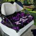 Xoenoiee Purple Butterfly Pattern Golf Cart Seat Covers Club Car Seat Covers for EZGO Yamaha Golf Cart Seat Blanket Covers for 2 Person Seats Summer Golf Cart Seat Towel