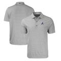 Men's Cutter & Buck Heather Gray Atlanta Braves Big Tall Forge Eco Heathered Stripe Stretch Recycled Polo