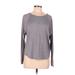 Athleta Active T-Shirt: Gray Color Block Activewear - Women's Size Medium