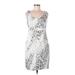 AK Anne Klein Casual Dress - Sheath Scoop Neck Sleeveless: Gray Dresses - Women's Size 6