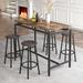 Metal Bar Table with 4 Stools, Dining Table and Four Stools, Kitchen Dining Table, 5-Piece Kitchen Counter Height Table Set