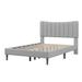 Tripp Modern Full Platform Bed Frame with Channel Tufted Headboard, Gray