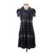 Jessica H Casual Dress - A-Line High Neck Short sleeves: Purple Dresses - Women's Size Small Petite