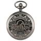 AELOUS Pocket Watch - Quartz Pocket Watch Vintage Gray Full Hunter Necklace Clock with 80 cm Chain Girl