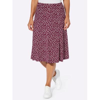 Jerseyrock CLASSIC, Damen, Gr. 38, weiß (bordeaux, weiß, bedruckt), 95% Polyester, 5% Elasthan, gemustert, mehrfarbig, geblümt, bedruckt, knielang, Röcke Image